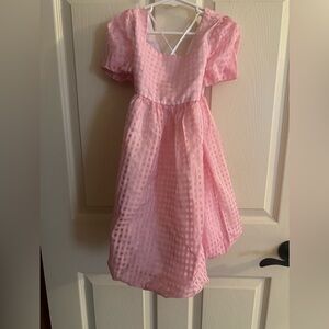 Joie Pink Grid Pattern Kids Dress